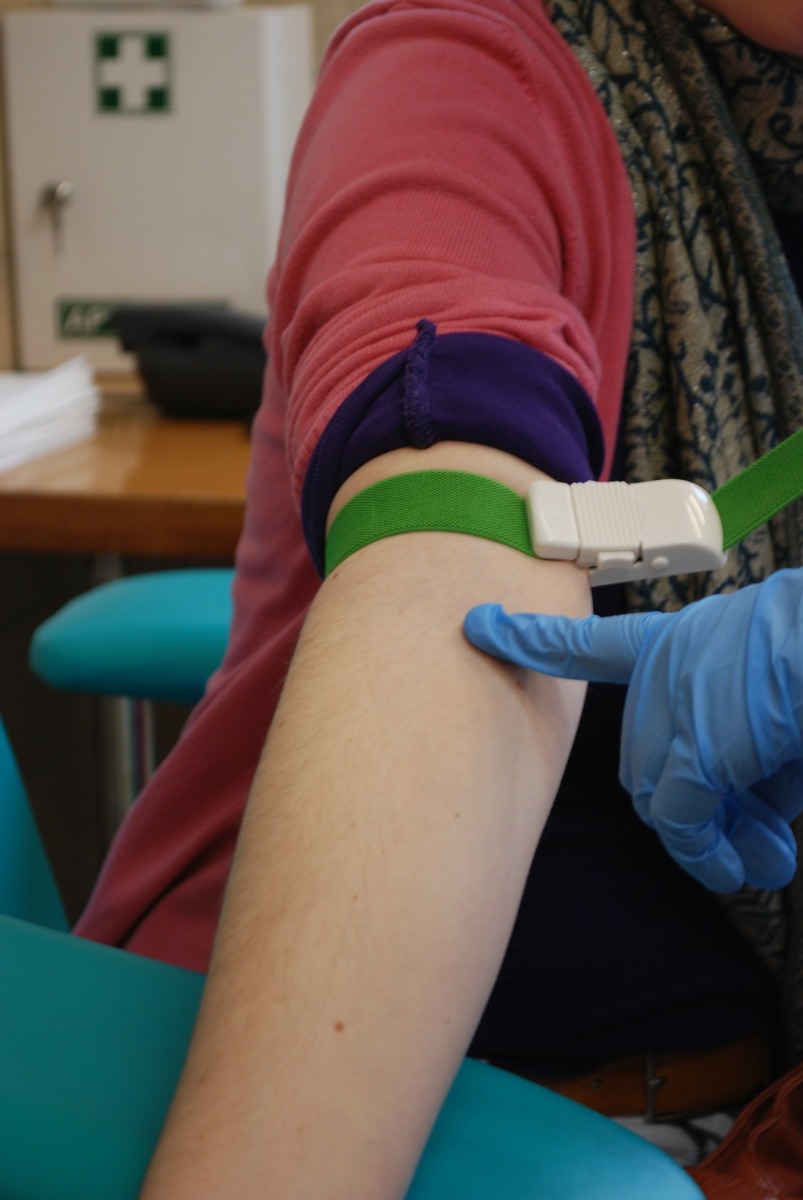 Taking a blood sample from a vein for blood testing