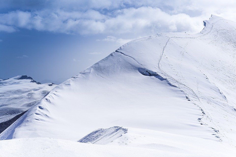 A snowy mountainside in Zermatt, Switzerland.