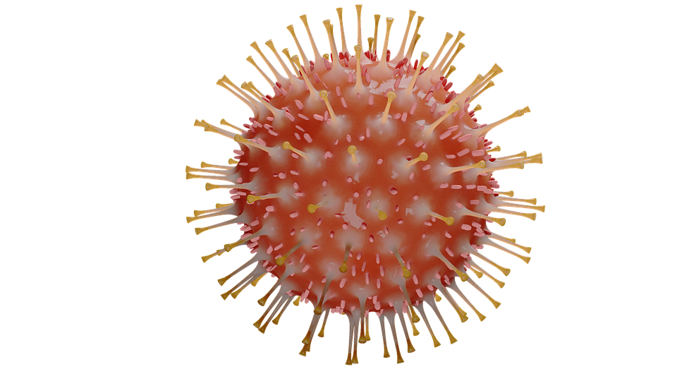 An artist's interpretation of a coronavirus particle.