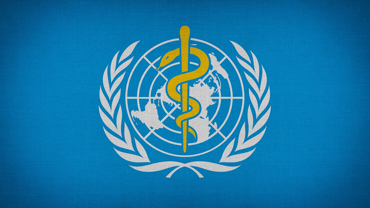 The logo of the World Health Organisation.