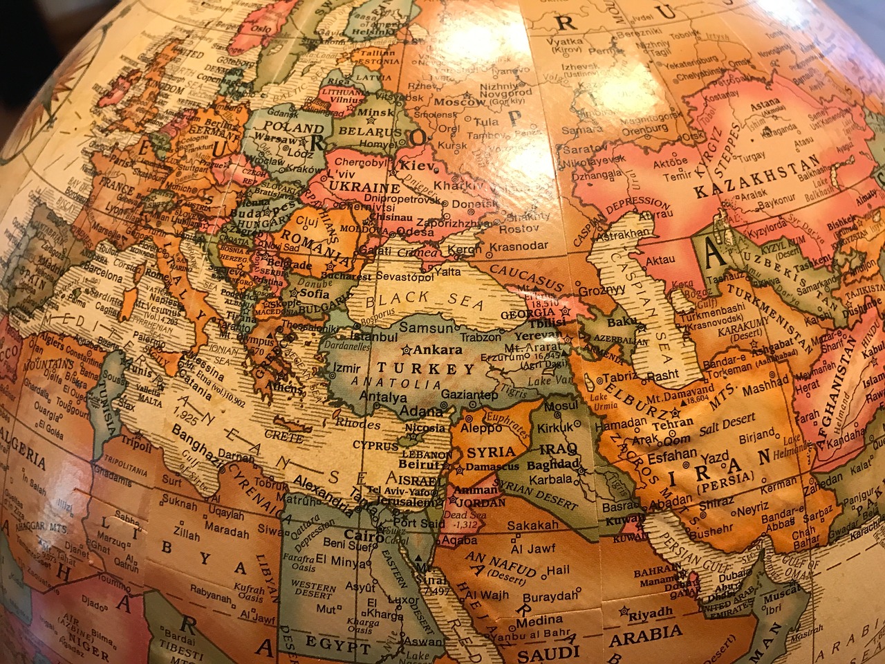 An antique-looking globe.
