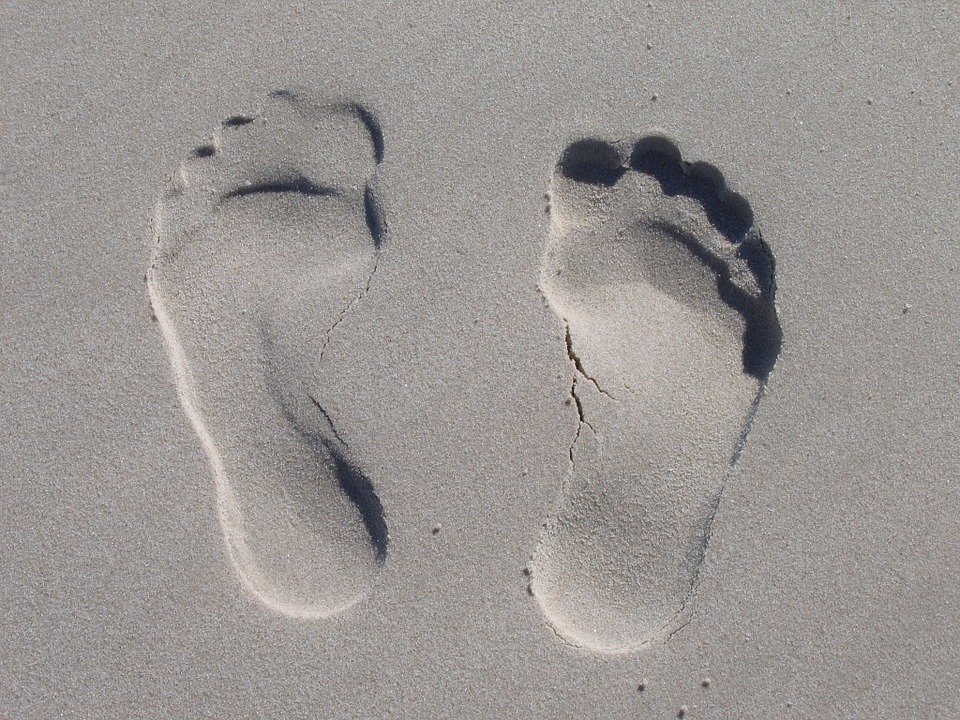 Image of foot print in sand