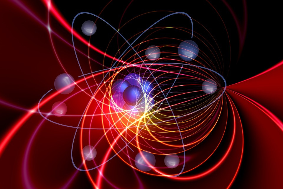 Abstract art of an atom