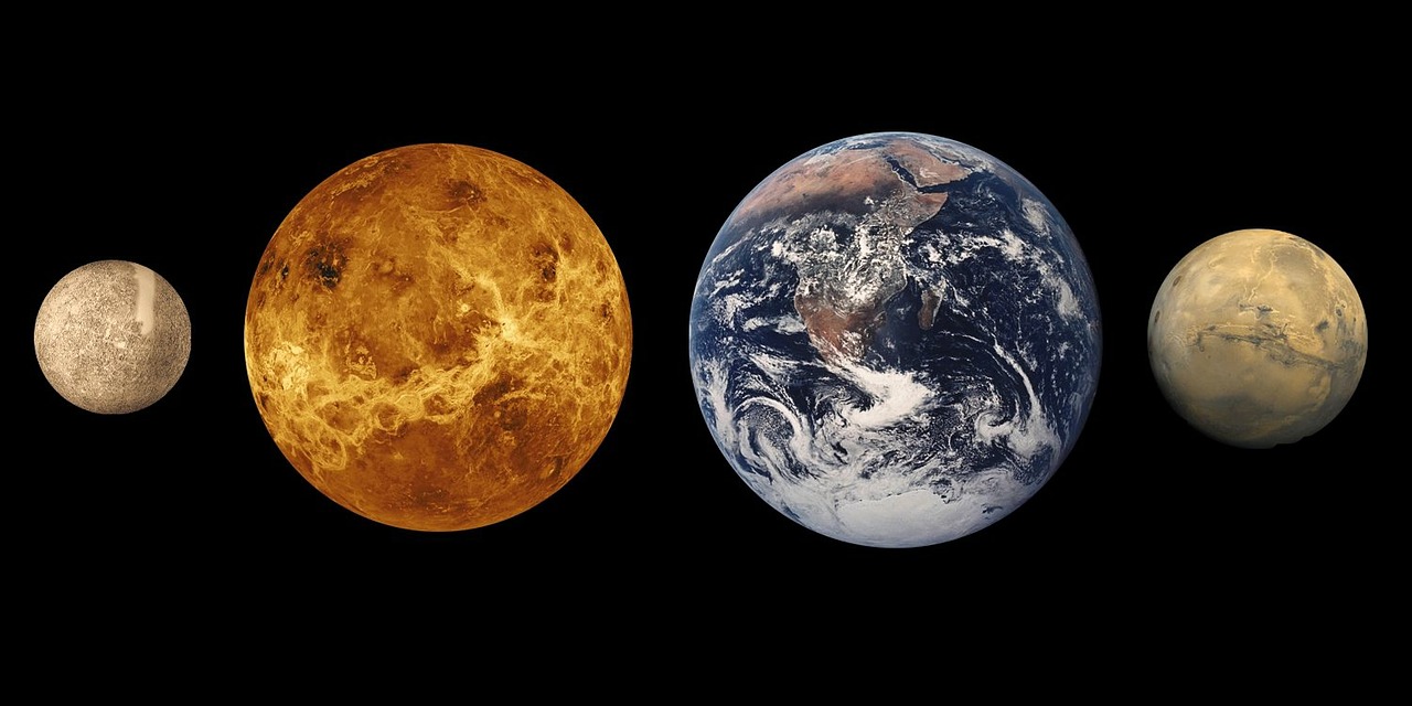 The four rocky planets, imaged side by side