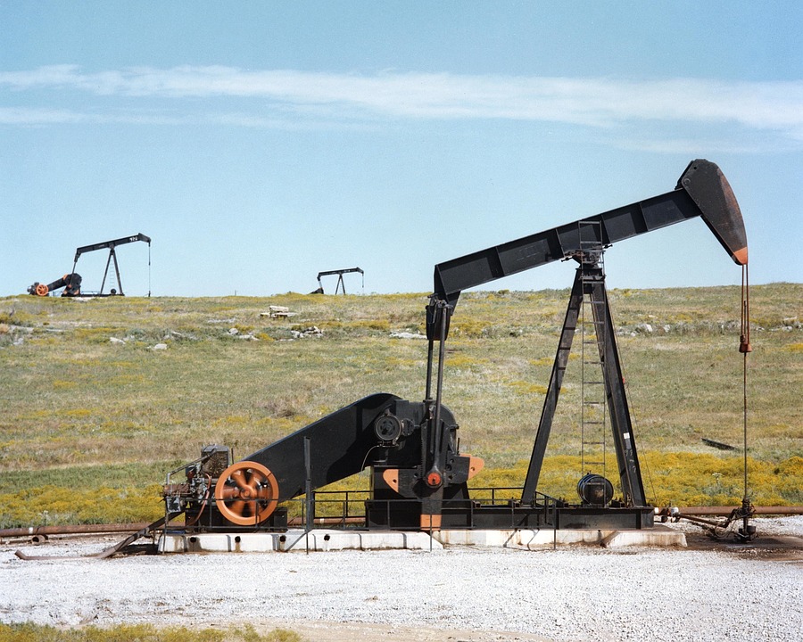 A field of oil pumpjacks.