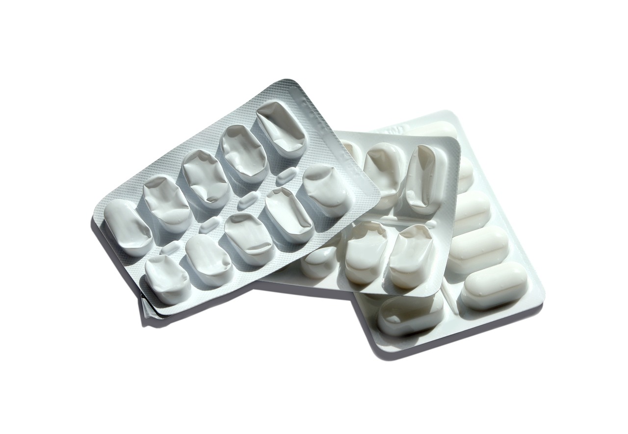 Plastic packaging for some pills.