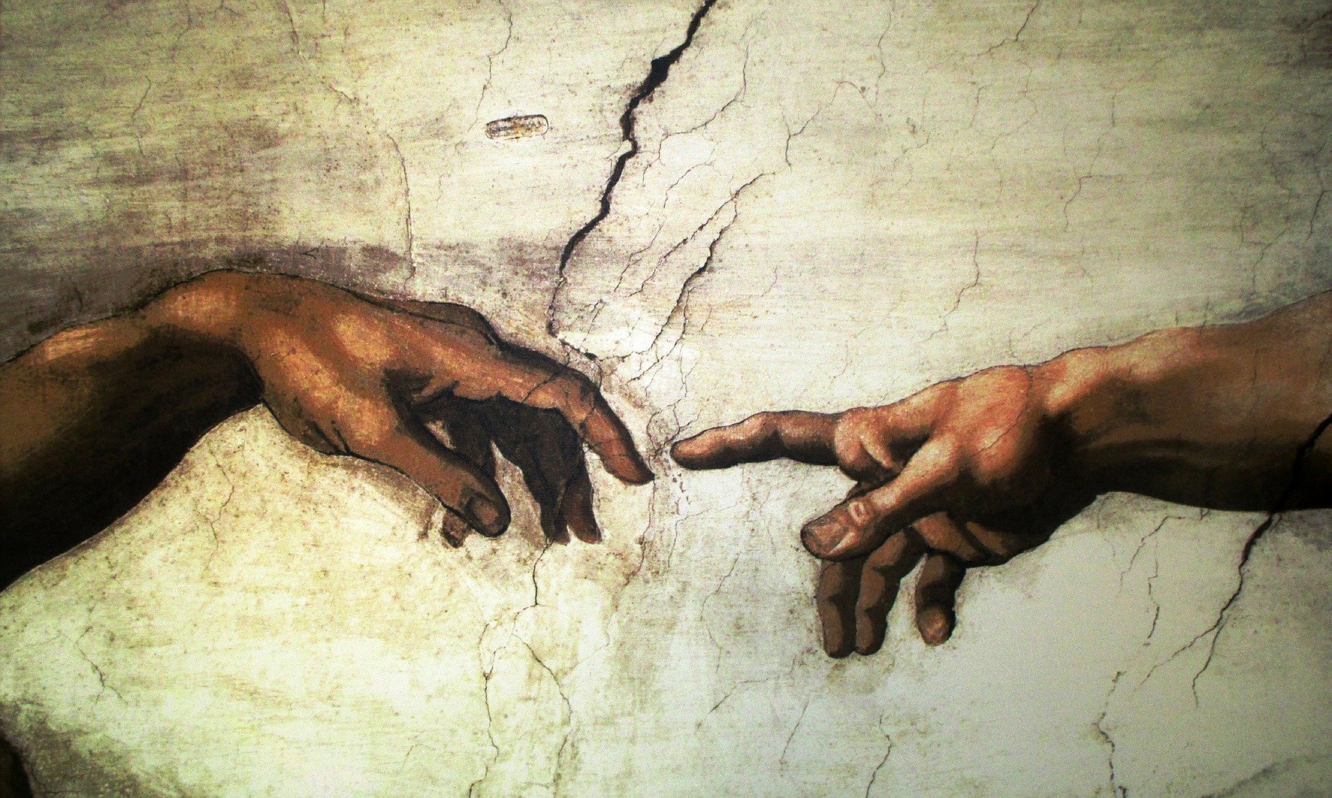 Michelangelo's Creation of Adam mural