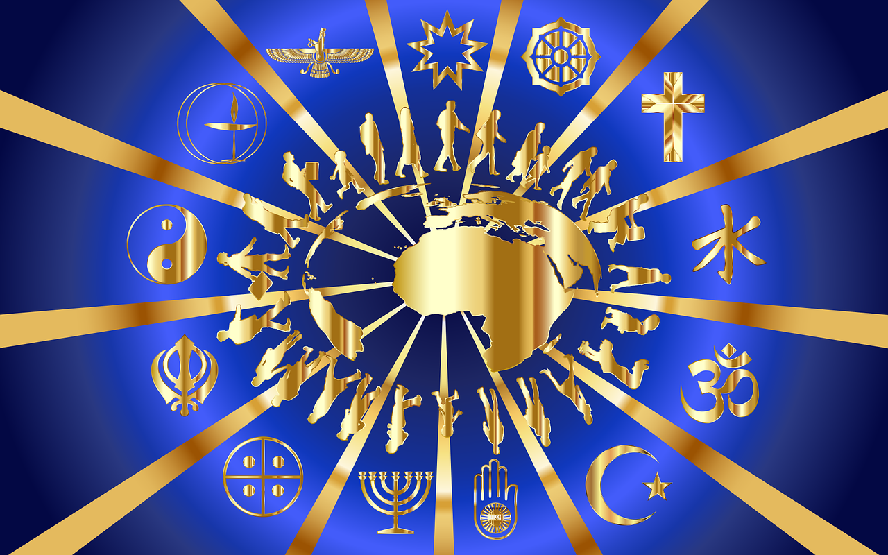Depiction of all of the world's main religions