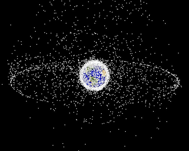 The space around Earth is littered with debris and junk we've left there...