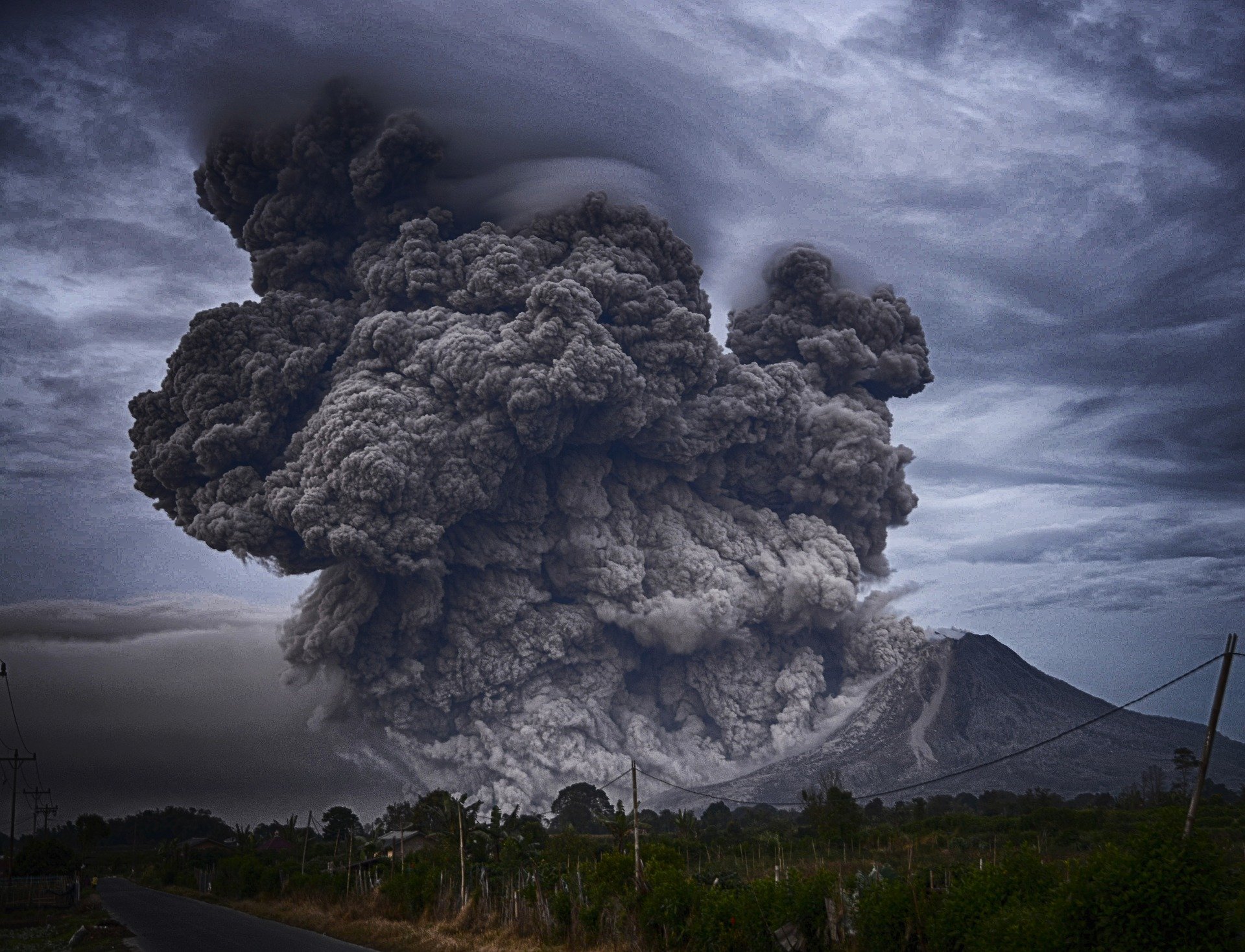 Erupting volcano