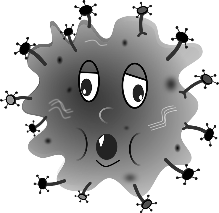 Cartoon of a virus or germ