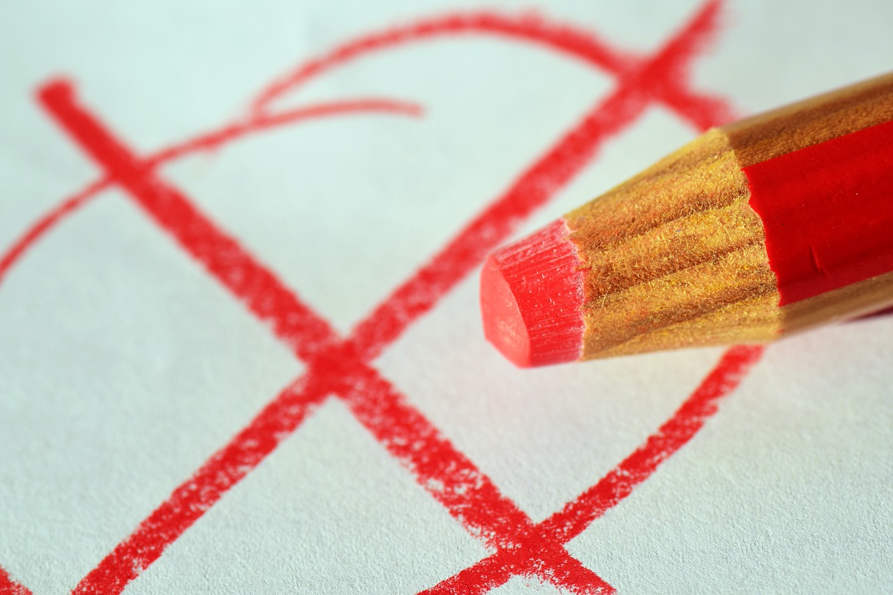 A vote marked with a big red X