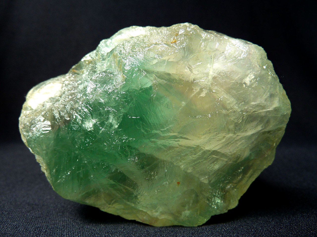 A fluorspar (calcium fluorite) crystal