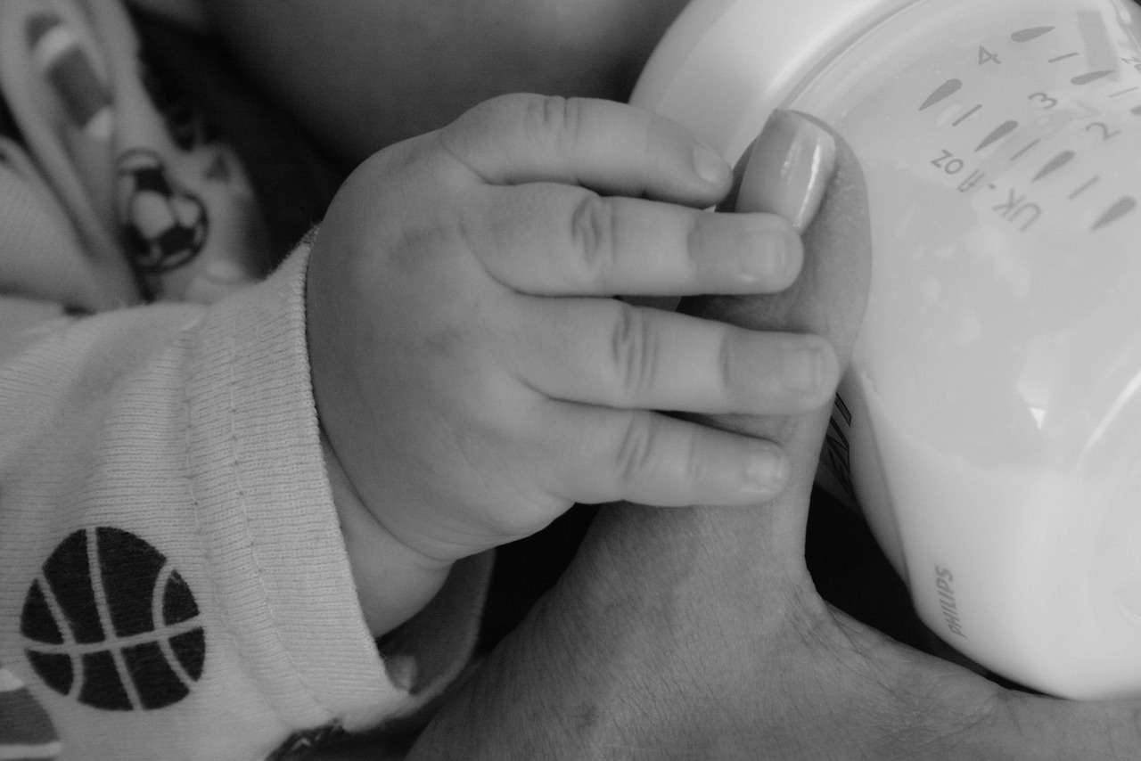 Baby drinking from bottle