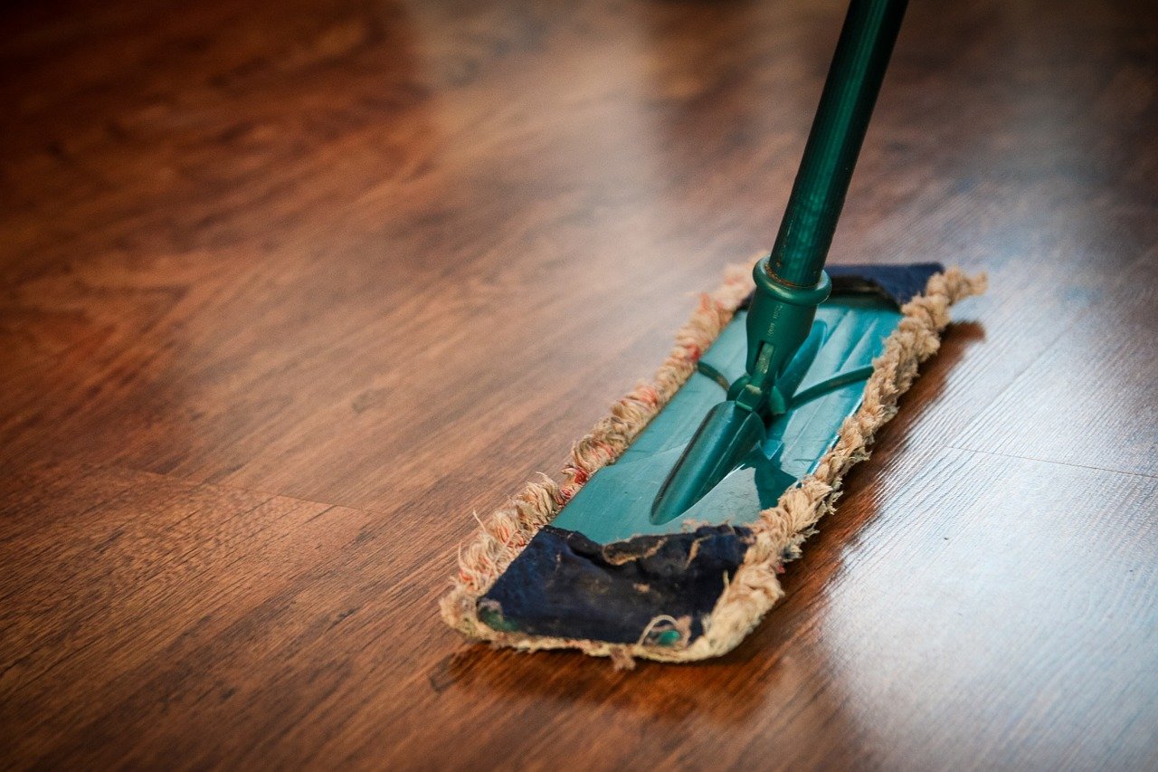 Mopping wooden floor