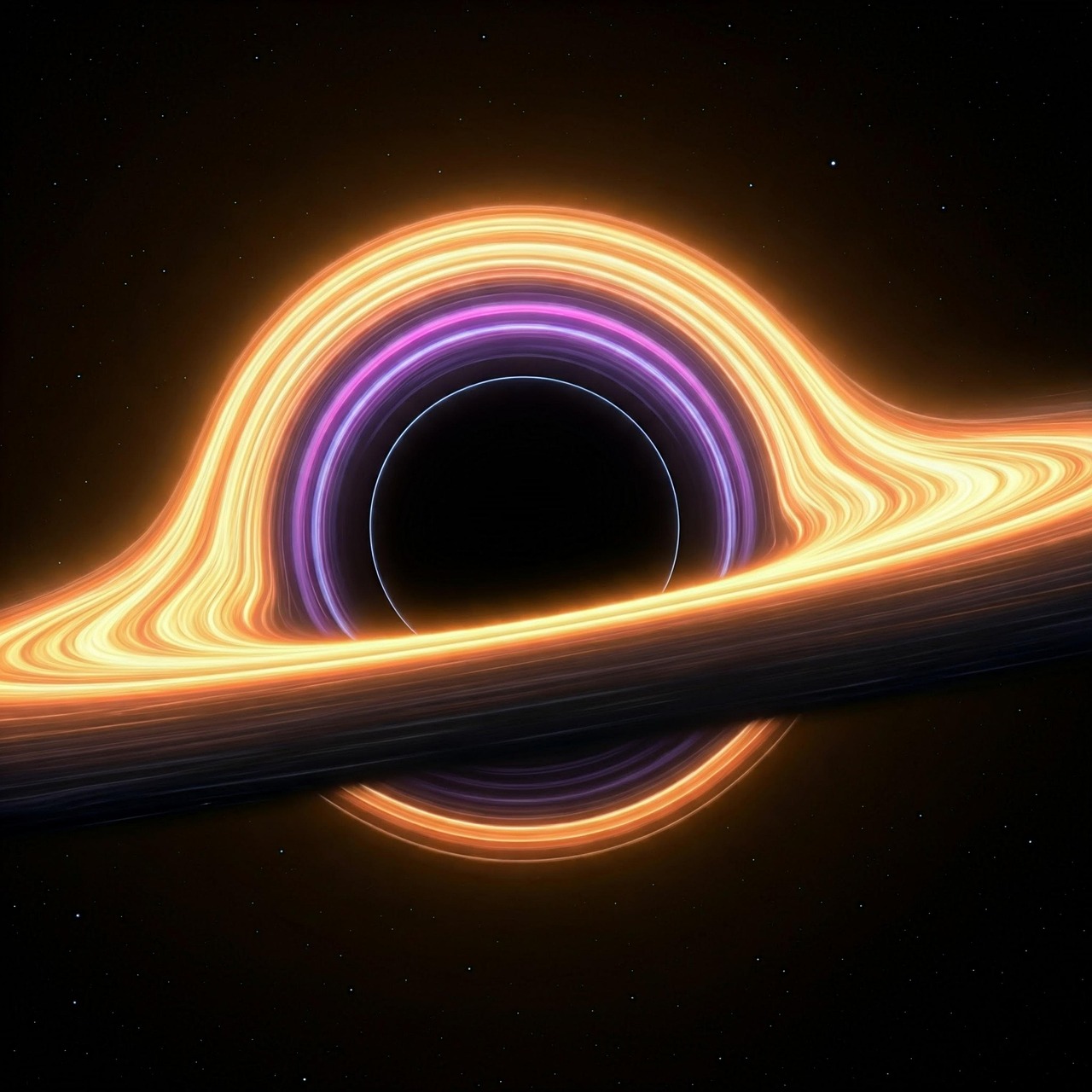 Black hole purple and yellow illumination