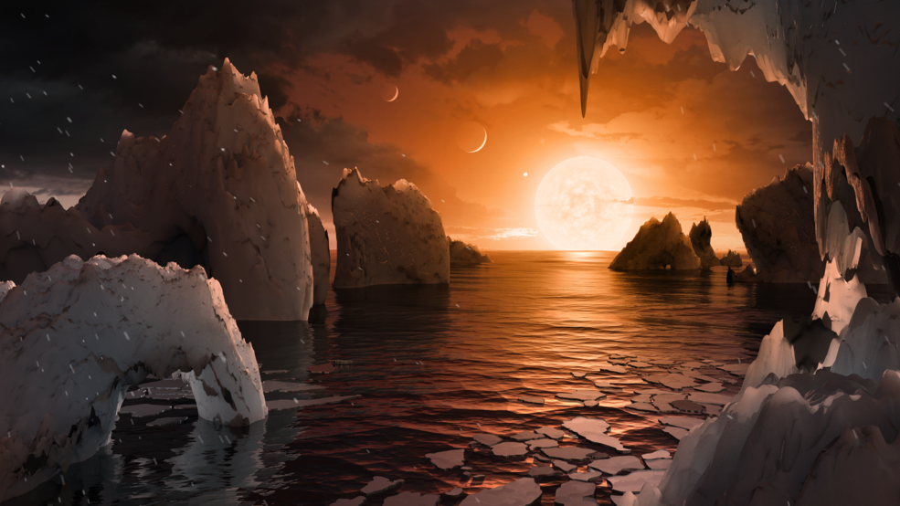 Sunset on an alien planet - TRAPPIST-1f.
