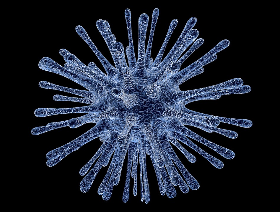 An artistic representation of a virus