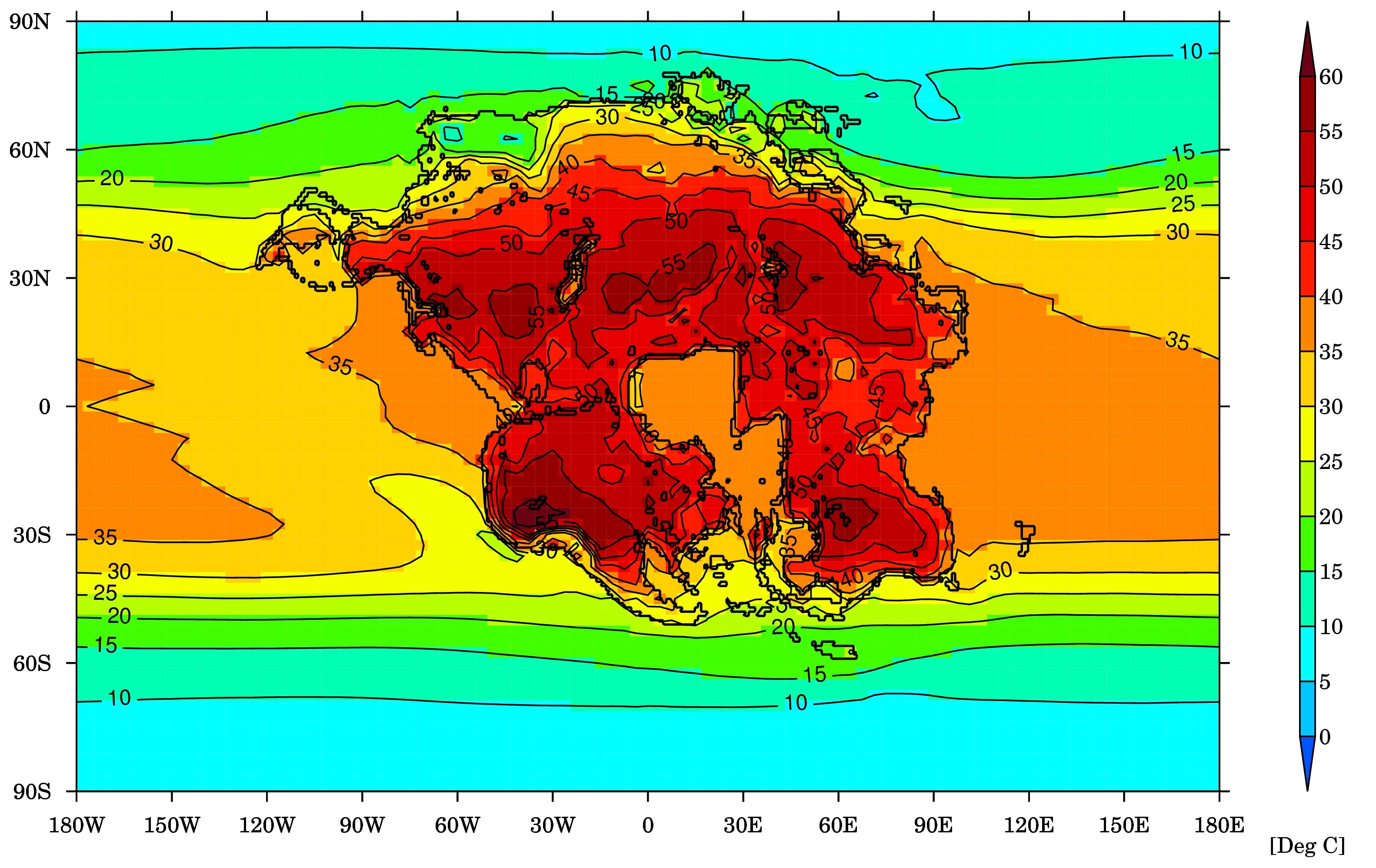 A heat map of the supercontinent