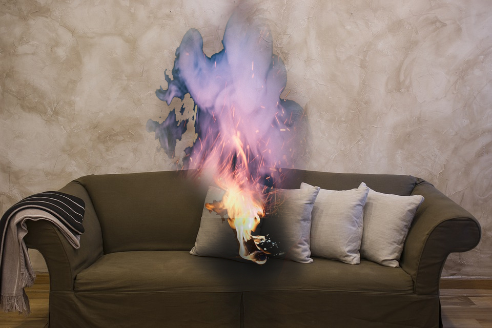 Burning sofa