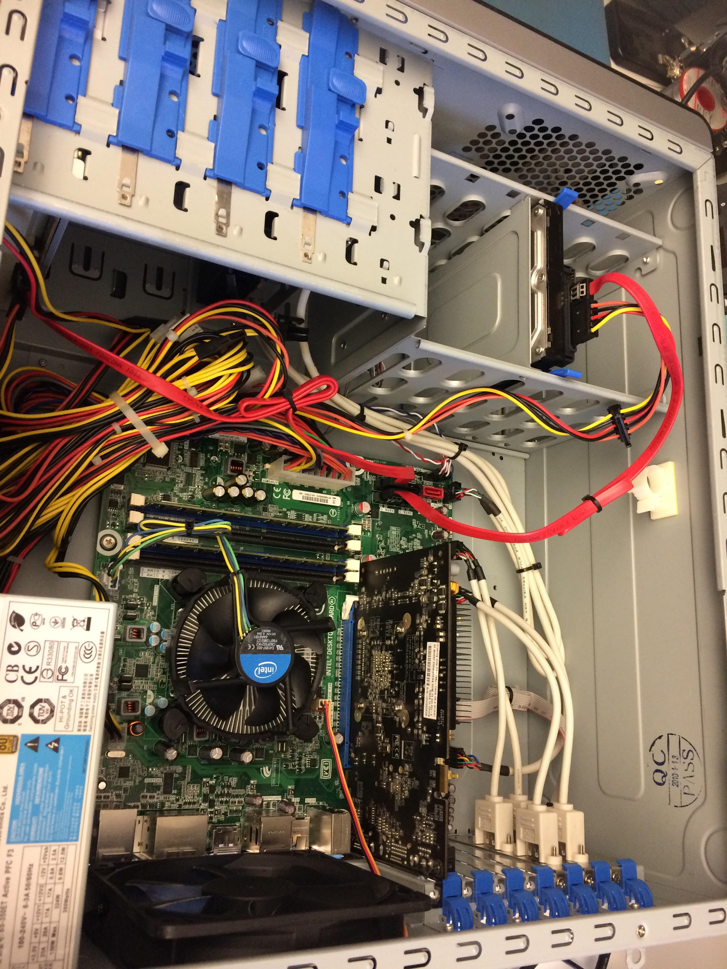 Electronic components inside a desktop PC