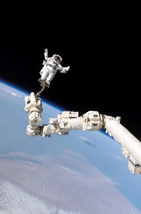 Astronaut on spacecraft