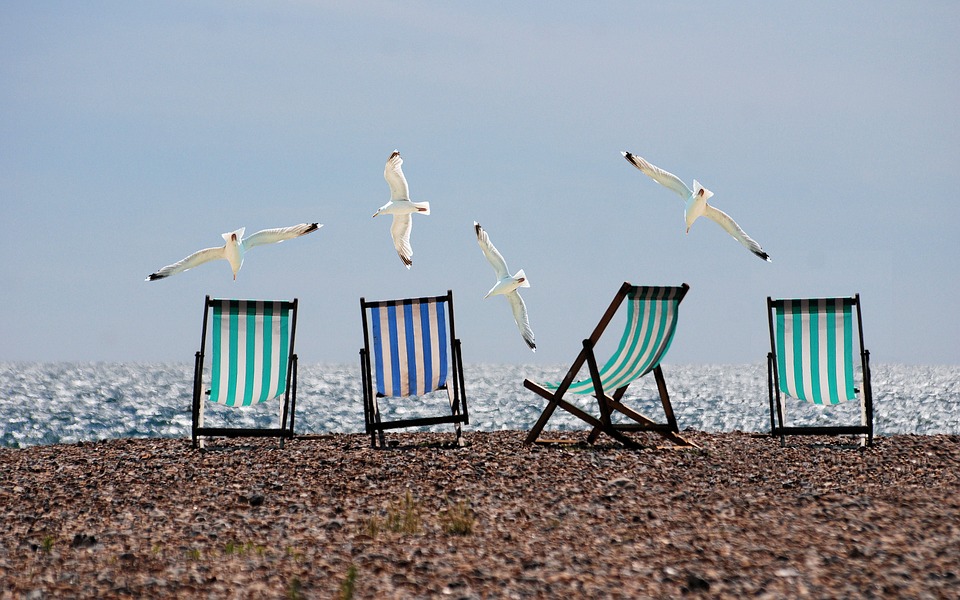 Deckchairs on the beach