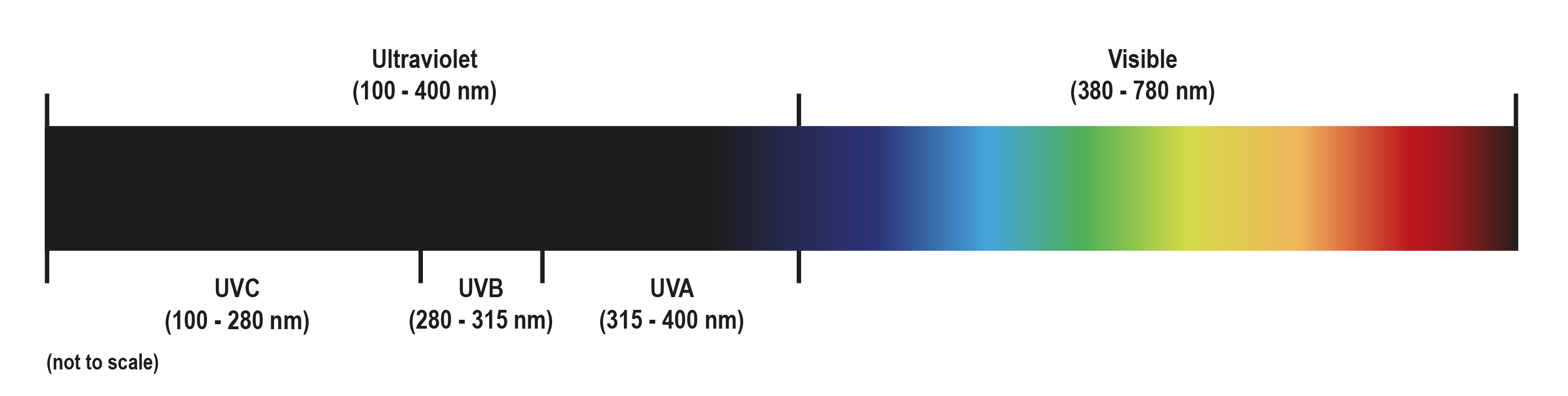 The electromagnetic (EM) spectrum from UV to visible light