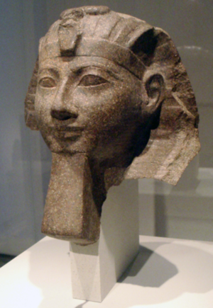 Photo of a bust of the pharoah Hatshepsut