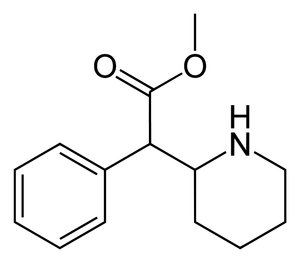 Chemical structure of methylphenidate