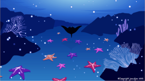 Christmas manta ray animation still by Jo and Joe cards