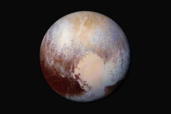 Pluto, in false colour