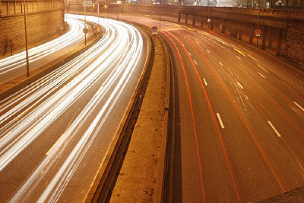 Long exposure of Paris peripherique at night