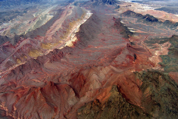 Fault lines from helicopter