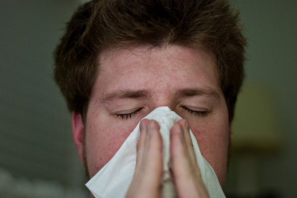 A man with an upper-respiratory tract infection (URTI)