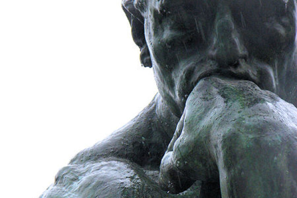 Rodin's \The Thinker\ - on display at the Rodin Museum.