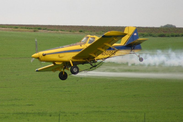 An 'air tractor' spraying crops