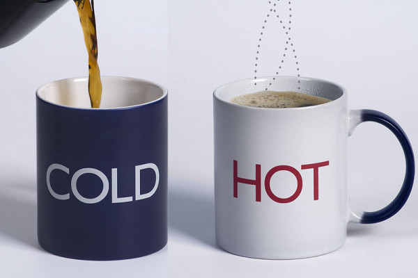 A temperature sensitive mug