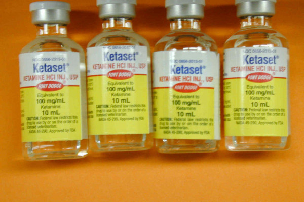 Bottles of Ketamine, used as an animal tranquiliser