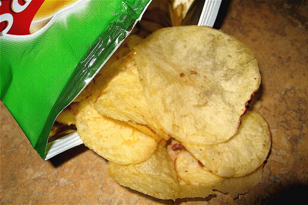 A packet of salt and vinegar crisps