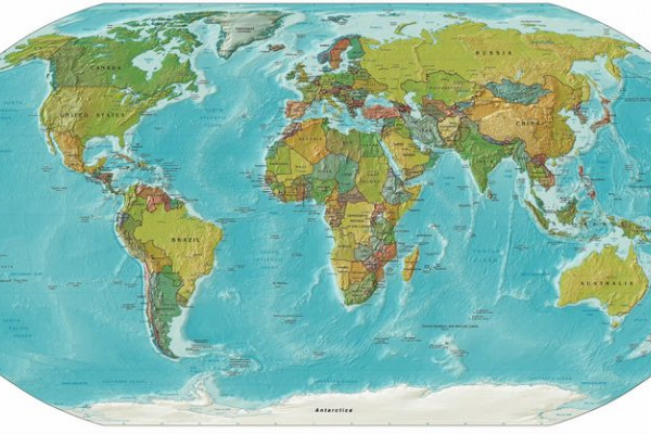 A Political and Physical Worldmap from end of 2005.