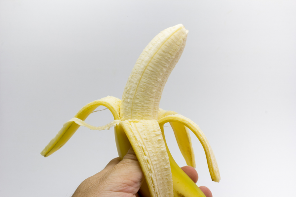 A peeled banana