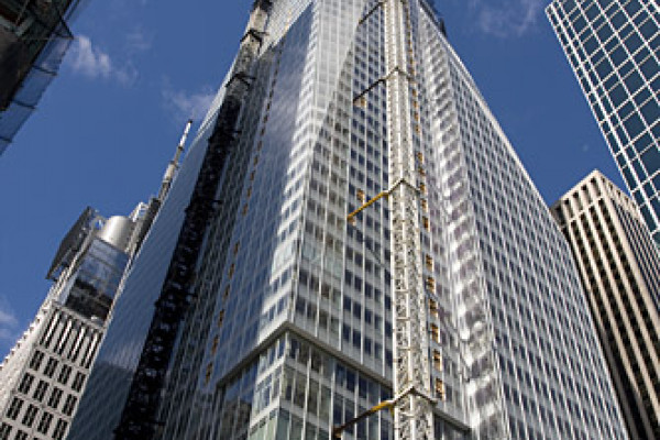 The Bank of America Tower under construction on 12 October 2007. Photo by Eric R. Bechtold