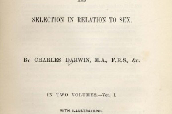 Cover page of Charles Darwin's Descent of Man (1871).