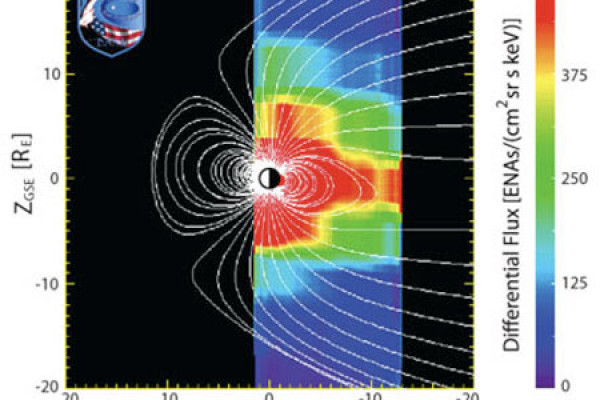 Electrically Neutral Atom image of the earth's surroundings taken by the IBEX probe