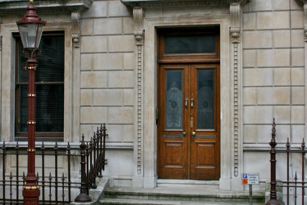 The entrance to the Royal Astronomical Society, Burlington House, London
