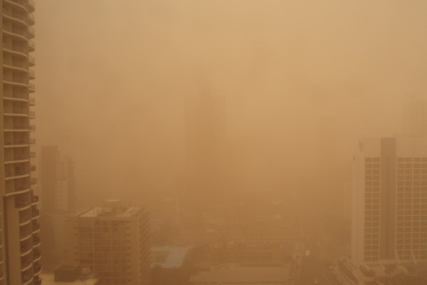 Dust storm at the Gold Coast Australia
