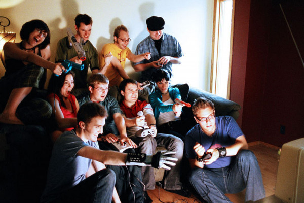 People playing a game