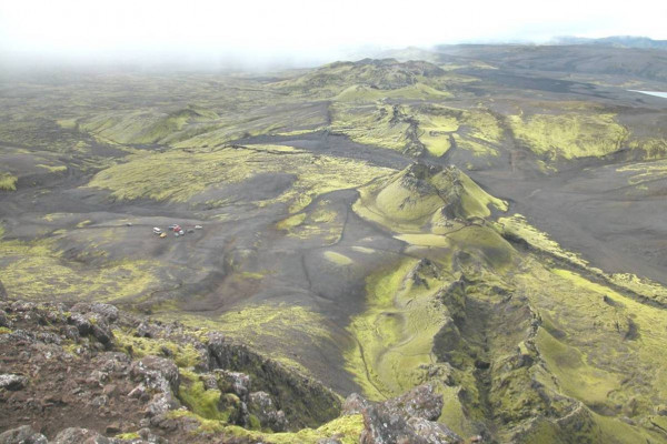 The Laki fissure where the erruption happened in 1783