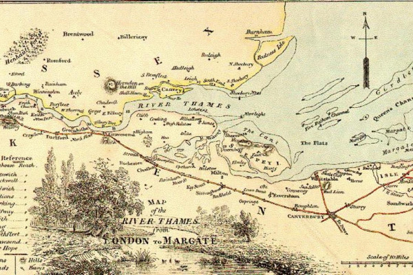 A map of the lower Thames in 1840.